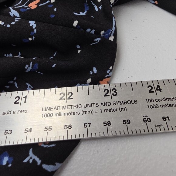 Lane Bryant Dress Womens 16P Black Floral Ruffle Cold Shoulder Belted Midi - Picture 12 of 14